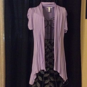 Ambience Apparel Lilac open cardigan.